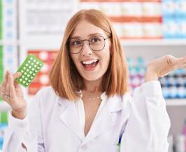 Dr holding hormonal contraceptive pills